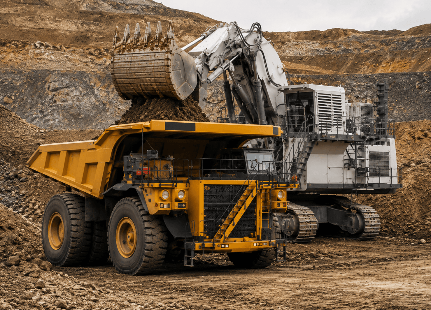 Mining machinery in operation